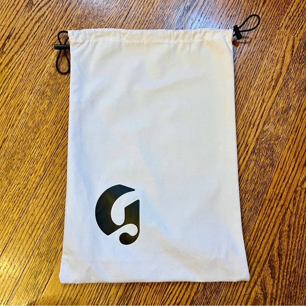 Glossier White Dust Bag 10 1/4” x 14 3/4” Elastic Drawstring Cinch Bag